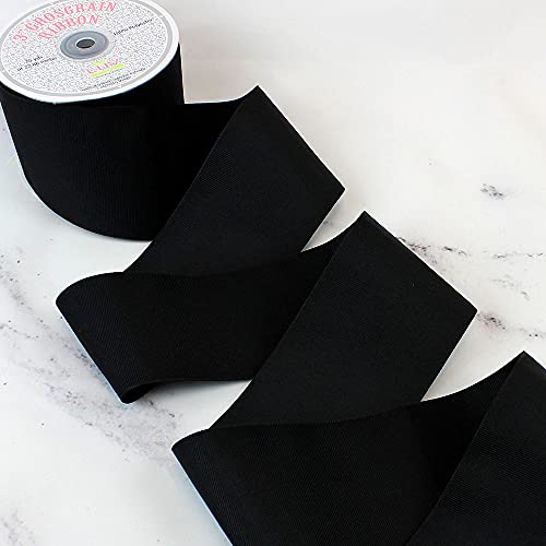 Creative Ideas 3" Solid Grosgrain Ribbon, 25 Yd, Black #TOP2