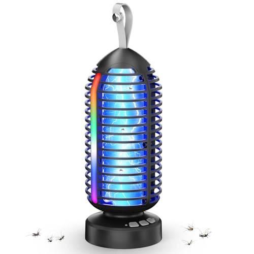 OnBeam Bug Zapper Indoor, Portable Mosquito Zapper Outdoor Rechargeable Fly Zapper Waterproof Mosquito Killer with LED Lights, Small Electric Fly Trap for Bedroom, Backyard, Patio, Garden, Camping