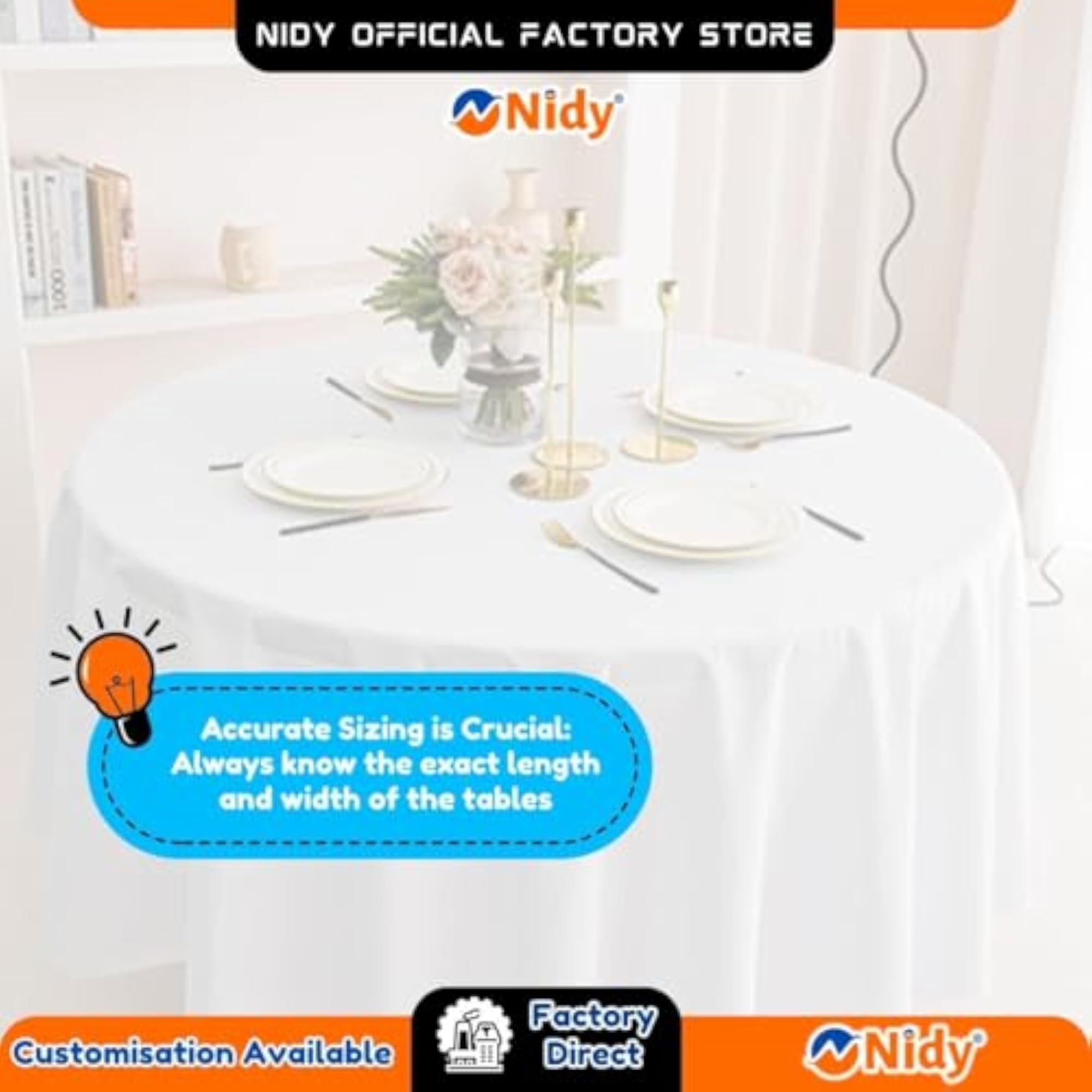 Disposable Non-Woven Round Table Covers for Home & Office