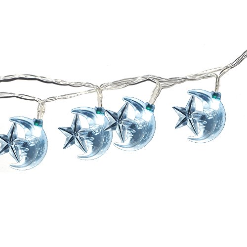 INST 20 Islamic EID Ramadan 2m/20 LED Stars and Moons Festival LED String Light Decoration, White Color