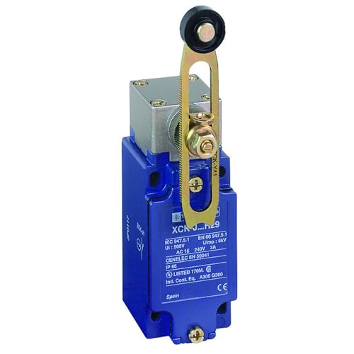 Telemecanique - XCKJ10541H7 XCKJ OsiSense XC Standard Limit Switch, SPDT Contacts, Non-Plug in, Rotary Head, Adjustable Delrin Roller, 1/2" NPT Tapped Entry