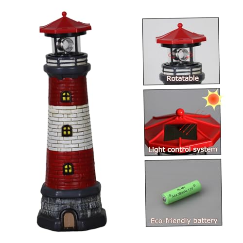 Phare solaire rotatif LED idée cadeau originale décoration extérieure
