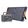 ALLWEI 512Wh LiFePO4 Solar Generator with 100W Solar Panel, 500W(Surge 1000W) Portable Power Station with UPS Function, 3 AC Outlets, Battery Outdoor Generator for Camping RV Blackout Home Use