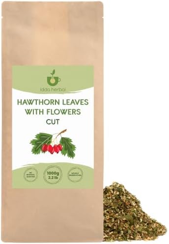IDDA Herbal Hawthorn Tea 1kg 2.2 lb, Dried and Cut Hawthorn Herb, Herbal Loose Tea