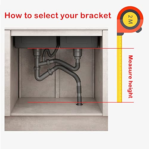 Undermount Sink Brackets Stainless Steel Adjustable Support Sink Legs, Punch-free Sink Repair Supports Kit for kitchen and bathroom (Stainless Steel, 13.8 to 23.6") - Thumbnail 7