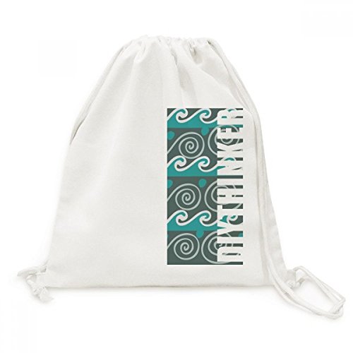 Toile drawstring backpack au design exclusif de totem mexicain bleu