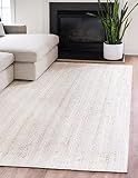 FRELISH DECOR Handwoven Jute Area Rug - Off-White Rectangular Rustic Vintage Beige Braided Reversible Rug - Eco Friendly Rug for Bedroom - Kitchen - Living Room - Farmhouse (8'x10' - Off-White)