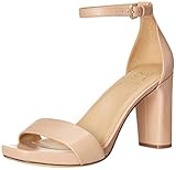 Naturalizer Womens Joy Ankle Strap Heeled Dress Sandal,Creme Brulee Beige Leather,7 Wide