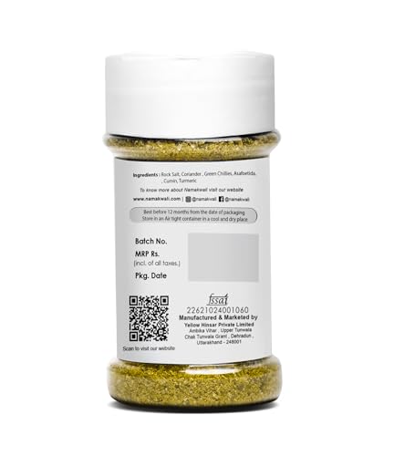 Image of Namakwali Flavoured Pahadi Salt Hara Dhaniya /Green Coriander Seasoning, 100 Gram | Pisyu Loon Seasoning mix for Noodles, Salad, Raita, Juice, Fruits, Sweet Corn, Makhana & more | 100% Organic