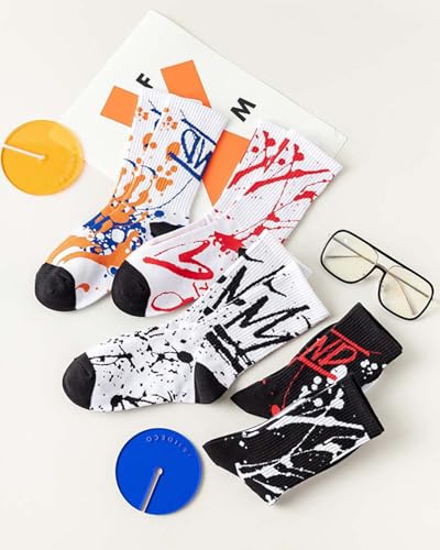 Crew Socks Artistic Print Novelty Socks for Men and Women, Soft and Breathable Trendy Design for Casual and Daily Wear2