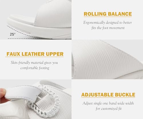 Image of COFACE Womens Dressy Orthotic Slides Lightweight Yoga Mat Thick Cushion Recovery Walking Sandals Adjustable Slip On Slippers with Comfortable Plantar Fasciitis Arch Support