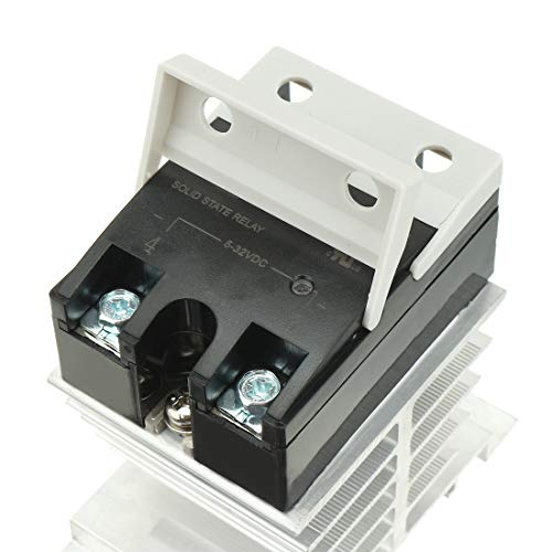 Uxcell Lsr1-1-240Dd Ssr 40A Dc To Dc 5-32Vdc To 12-250Vdc Thermal Compound Solid State Relay + Heat Sink #TOP4