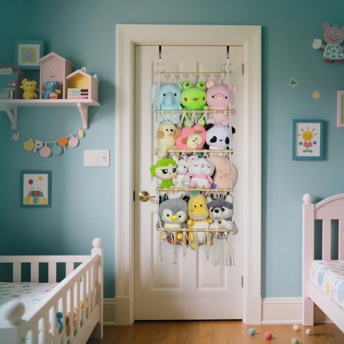 Range peluche doudou filet pour libérer l'espace au sol de la chambre enfant - 7