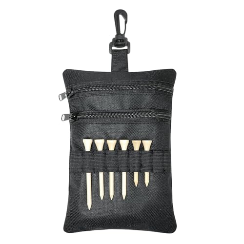 Evite perder sus accesorios de golf con esta bolsa con cremallera y clip organizador