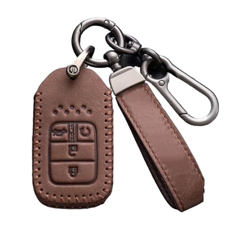 車用スマートキーフォブケースカバーバッグキーチェーン、ホンダアコードシビッククロスツアーフィットリッジラインCR-V HR-Vパイロットオデッセイ対応(Brown)