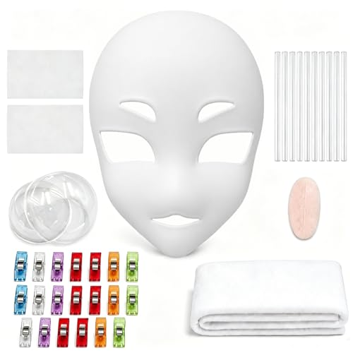 ABEMOON Fursuit Head Base Mask Kit 9.8 Inch, Fox Style DIY Furry Mask Base Starter Set with Eye Mesh, Eye Shells, Fabric Cloth, Tongue, Glue Sticks and Clips for Therian Gear, Kawaii Cosplay Supplies