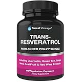 Resveratrol Supplement - Potent 1400mg Formula with Trans Resveratrol, Quercetin, Grape Seed, Green Tea, Acai and Red Wine Extract - 60 Veggie Capsules