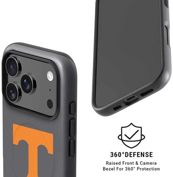 Skinit Impact Phone Case Compatible with iPhone 17 Pro Magsafe - Officially Licensed University of Tennessee-Knoxville T Logo Vols on Gray Design