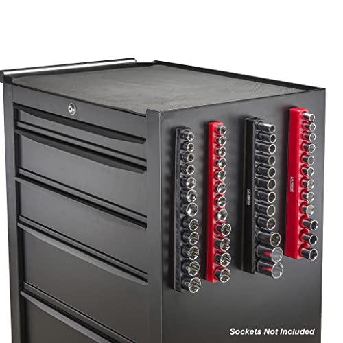 Ares 71236-12-Piece 3/8-Inch Sae Shallow Magnetic Socket Holder - Holds 12 Shallow Sockets - Suitable For Impact Sockets - Keep Your Tool Box Organized #TOP4