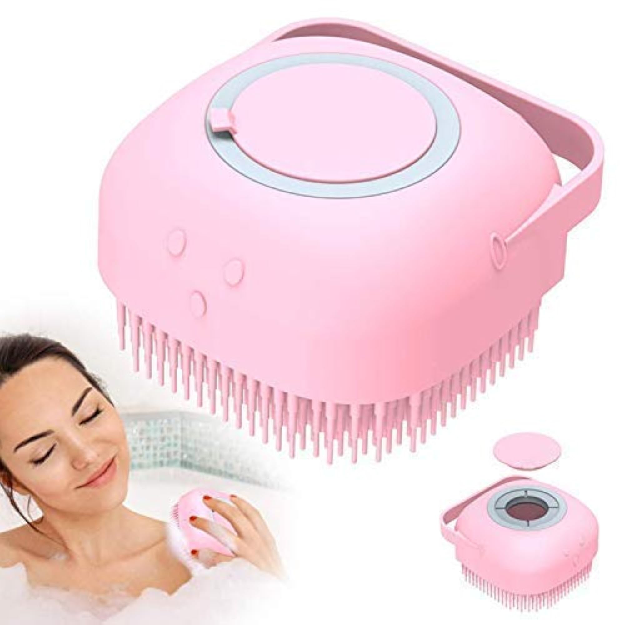 Silicone Bath Brush with Hooks for Deep Cleaning