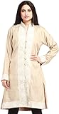 Fabriqué en Inde Exotic India Blouson long du Cachemire avec broderie Ari Beige, beige, taille unique