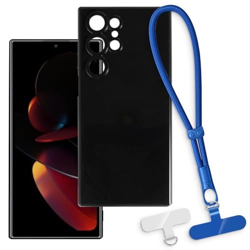 OAGELIM 2-in-1�ی�P�[�X�ƃ��X�g�X�g���b�v Oukitel C61 Pro �Ƃ̌݊������� ���O���\�ȃ��j���[�h�t���d�b�J�o�[�A����~�ߕ����h�~�O���b�v�n���h�� (�u���b�N + �u���[)