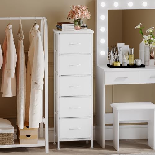 Fixwal White Tall Dresser for Bedroom, Closet Organizers and Stor...