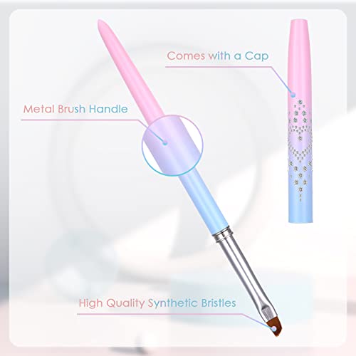 cobee Nail Polish Clean Up Brush, 2PCS Nail Art Clean Up Brushes Nail Painting Brushes Nail Remover Brush Nail Pen Painting Tools for Nail Art Design Manicure Mistake Cleaning(Round, Angled) - Image 6