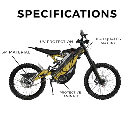 Image of Glossy Glitter Surron Light Bee Graphics Kit Wrap - Grunge Stripe Yellow - Sur-Ron Skin - Premium 3M Vinyl Protective Wrap Decal Cover - Easy to Apply | Crafted in The USA by MightySkins