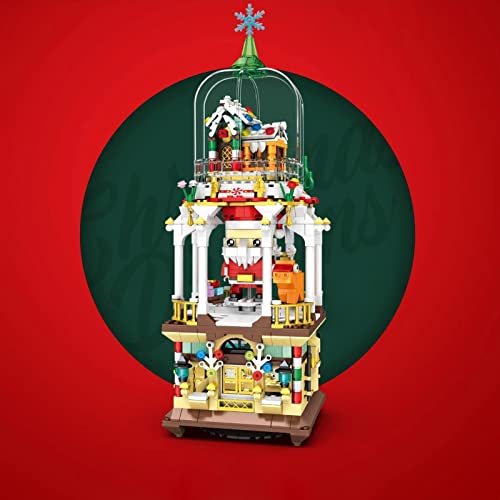 Weihnachtsmann Bausteine Modell,Niedlich Weihnachtsszene Modell Verträumt Weihnachtsszene Kleine Partikel Klemmbausteine… – Bild 7