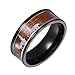 Produktbild Smonke Heißer Herren Unisex Weihnachtsbaum Weihnachten Hirsch Schwarz Ring Holz Inlay Hirsch Silhouette Ring Ehering Mode Vintage-Schmuck