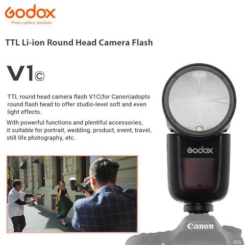 Godox V1 Flash pour Canon 2.4G TTL HSS Éclairage Studio Portrait - 2