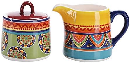 Bico Tunisian Ceramic Sugar and Cream Set, Dishwasher Safe