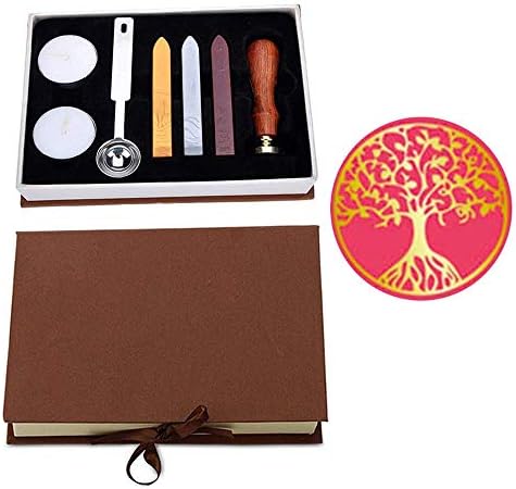 VIYOUNG Wax Seal Stamp Kit, Classic Vintage Seal Wax Stamp Set, Creative Mysterious Stamp Maker Kit (Tree of life)