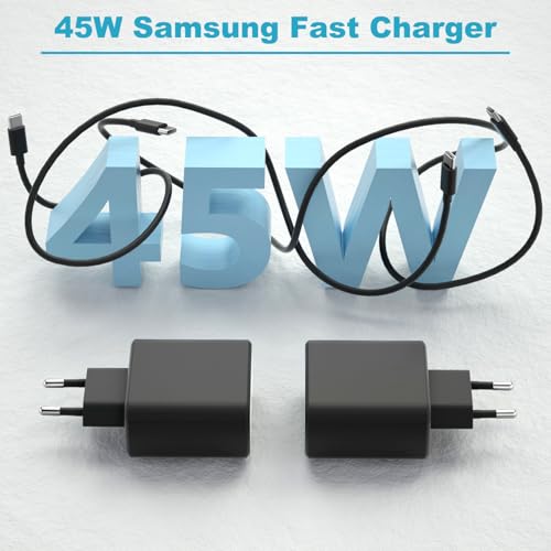 45W USB C Oplader met 2M Kabel voor Samsung Galaxy S25/S24 Ultra/S23+/S23 Ultra/S22/S21/Note20/A54/A53/Z Fold5/Flip5/Fold4/Flip4, Snelle USB C Oplader Plug Snelle USB C Oplaadadapter(2PACK-2M) - Afbeelding 5