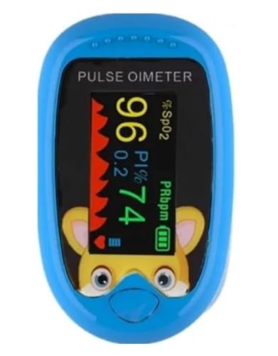 Oxímetro pediátrico. Pulsómetro profesional Medidor-saturador oxígeno en sangre con pantalla LED. Control de Frecuencia Cardíaca y nivel del de oxígeno de tu bebe. (AZUL) - imagen 2