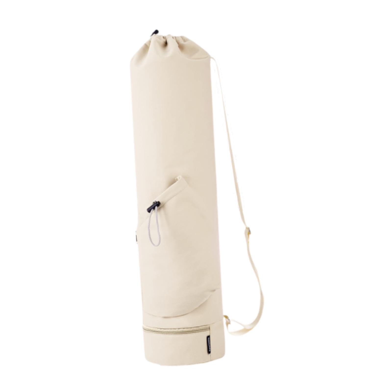 LOOM TREE® Yoga Mat Bag Women Men Zipper Fitness Pouch Carrying Bag for Training Sports Beige | 1 Yoga Mat Bag | Material ~ Polyester | Color ~ Beige-image-23