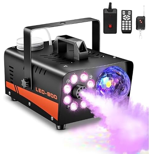 GuKKK 600W Nebelmaschine Rauchmaschine Smoke Machine RGB Lichteffekt Mini Nebel Maschine mit Fernbedienung für DJ Disco Party, Hochzeit, Halloween, Weihnachten