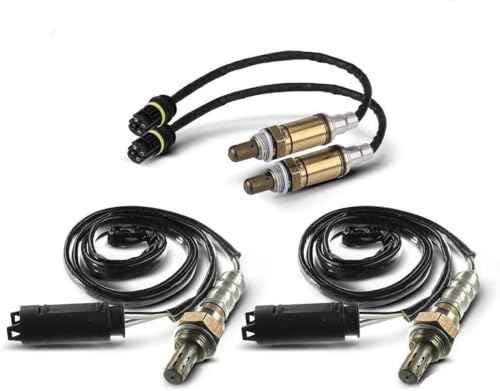 Merautop SJ 4 sondas lambda de regulación + sonda de diagnóstico de repuesto para 3 E36 E46 5er E39 E60 E61 7er E38 X3 E83 X5 E53 Z3 E36 Z4 E85 accesorios para coche # 11781433940 MHK0 00220