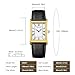 HOLSTOUR Watches for Men Business Simple Model Rectangle Roman Numerals Case Water Resistant with Black Leather Strap