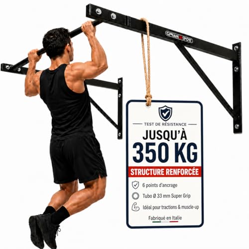 Cipriani sport Barre de traction murale professionnelle Calisthenics Home Workout pour salle de sport Muscle up Pull up (Noir, 100x100x50cm)