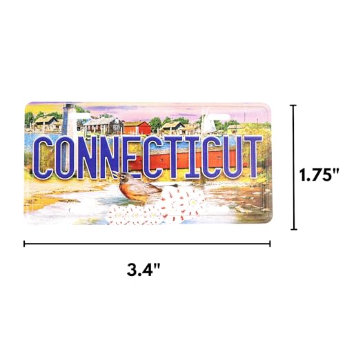 Imán decorativo rectangular con diseño placa de Connecticut miniatura 6