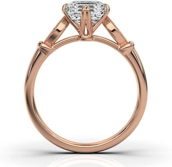 1ct-5ct Asscher Moissanite Engagement Ring For Women Moissanite Engagement Ring in 10K/14K/18K White gold And 925 Sterling Silver Wedding & Proposal Jewelry