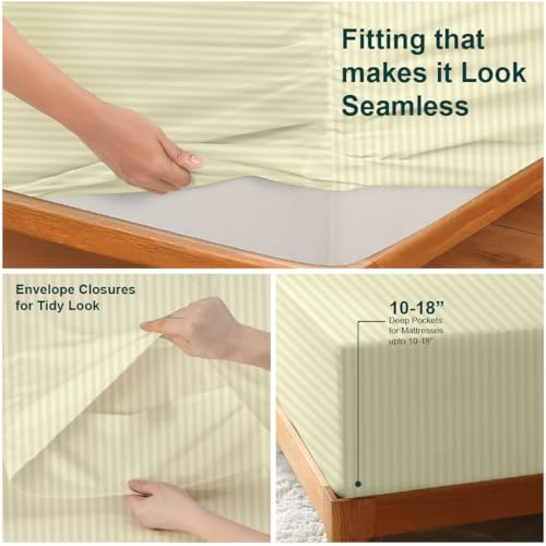 NON Sticky Cotton Split King Sheet Set thumbnail 3
