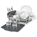 Polder 4-Piece Aluminum Advantage Dish Rack, Kitchen Organization and Storage, Dish Drying Rack for Kitchen Counter, 19' x 14.3' x 6.9'