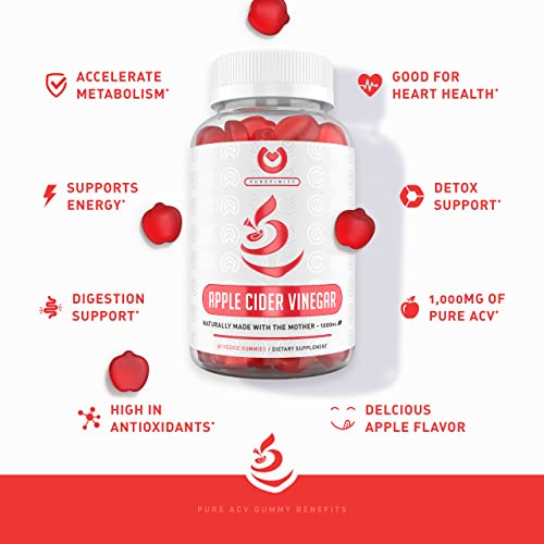 Purefinity Apple Cider Vinegar Gummies - Raw, Natural, Unfiltered Acv From The Mother - Gummy Alternative To Apple Cider Vinegar Capsules, Pills, Tablets - Detox, Cleanse & Immunity. #TOP2