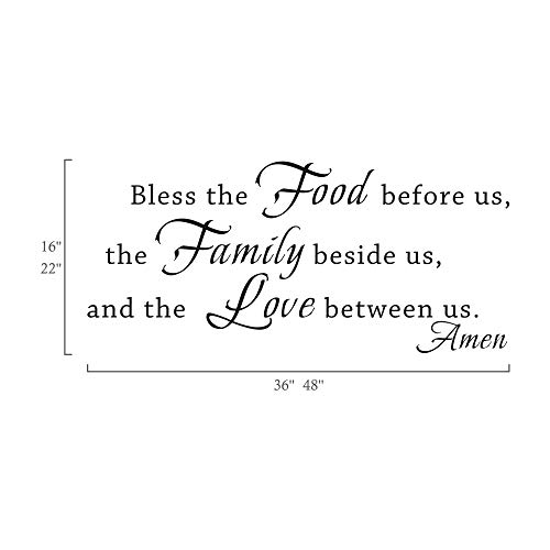 MoharWall Kitchen Wall Sticker Decor Kitchen Decal Quotes - Bless The Food Before Us Saying Decoration