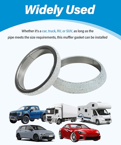 ILBVWQY Exhaust Donut Gasket,Car Accessories Universal 2 Inch 2.25 Inch 2.5 Inch 3 Inch Exhaust Flange Gasket,Automotive Replacement,Applicable to Most Cars,Commercial Vehicles,Motorcycles (2inch)
