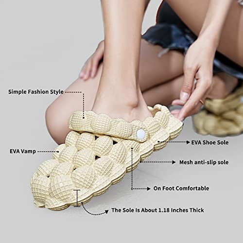 Bubble Slides with charms for Women Men, Non-slip Bubble Slippers, Soft EVA Golf Ball Slides, Cloud Cushion Thick Sole Spa Slides Slippers for Gym Shower Bedroom Home Sandals2