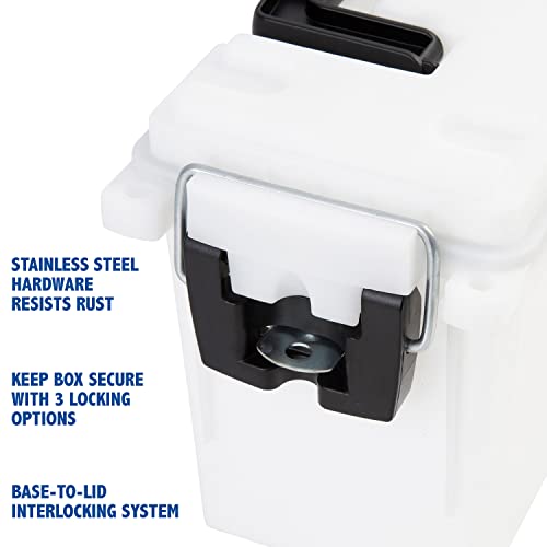 Sheffield 12681 Marine Storage Box, Dry Box Made in USA, Waterproof Container for Boat and Dock Gear, Small Parts Organizer with Latch, Stackable